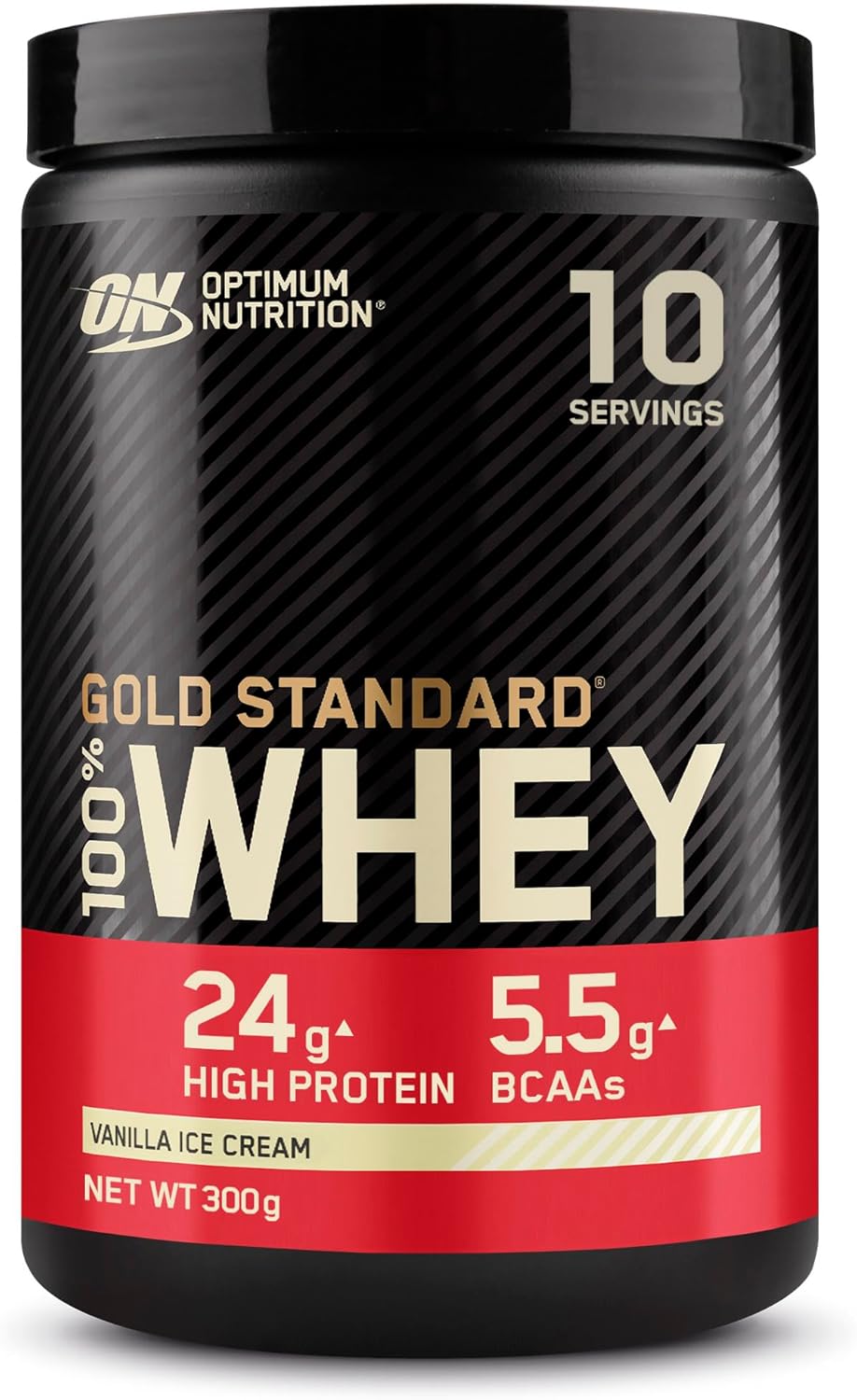 Optimum Nutrition Gold Standard 100% Whey, Protein Powder, Vanilla Ice Taste 300g, 10 Doses - Image 1