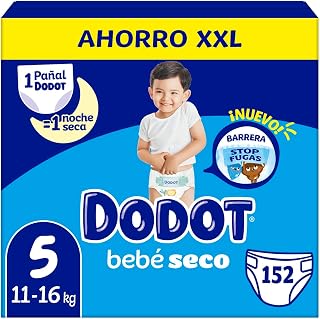 Dodot Fraldas Bébé sec Tamanho 5 (11-16 kg), 152 fraldas, Otma Proteção da pele de Dodot, pack mensal - Image 1