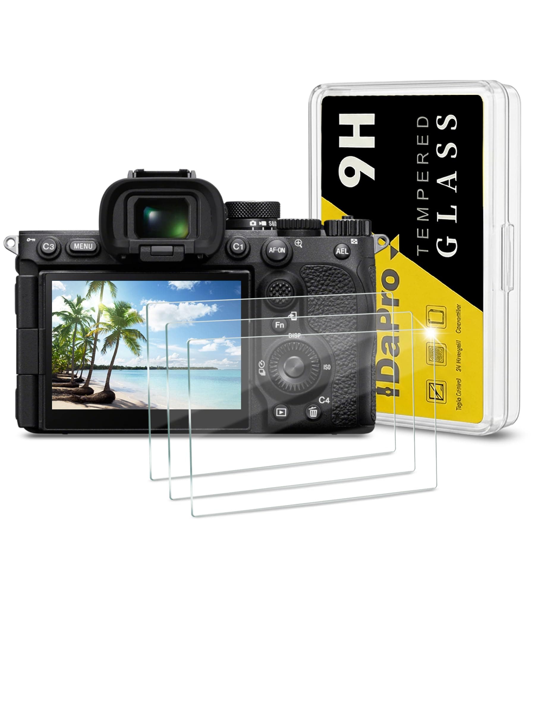 [3 x Screen Protectors for Sony A7R V A7RV Alpha 7R V 7RV, Tempered Glass, 9H Hardness, Anti-Scratch, Bubble-Free, Anti-Fingerprint, Easy Installation