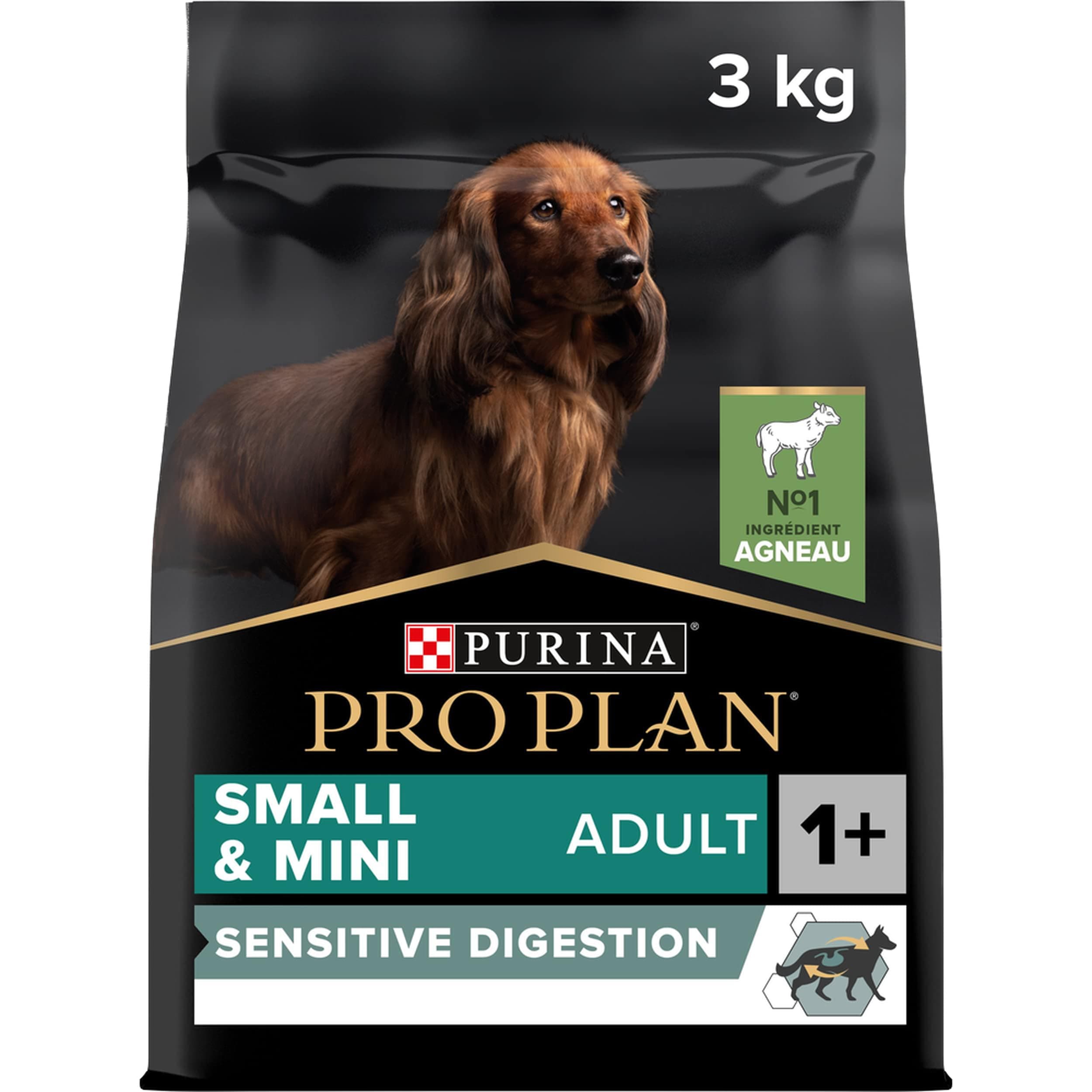 PURINA PRO PLAN | Sensitive Digestion | Complete Dry Food for Small Adult Dogs | Promotes a Healthy Digestive System | Rich in Lamb | Bag | 3 kg