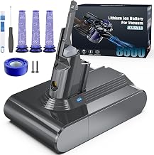8000mAh Battery for Dyson V7 SV11 Motorhead Animal Mattress Fluffy Trigger Car+Boat Absolute Vacuum Cleaner with 3 Prefilters, 1 Postfilter and 1 Screwdriver - Image 1