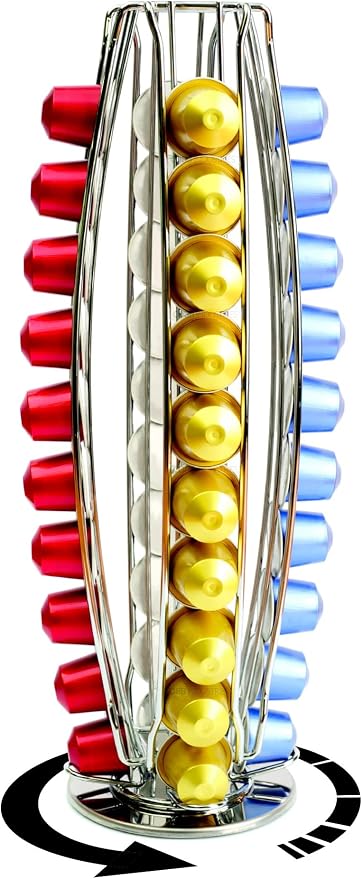 Nephthys CH0021 - Rotating Capsule Holder for 40 Nespresso Capsules Chrome Steel - Image 1