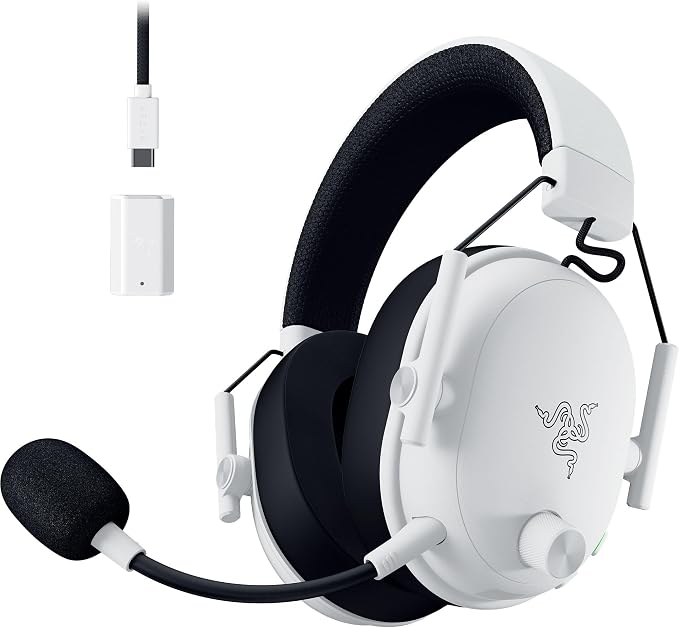 Razer BlackShark V3 - Wireless Headphones for Esports - 50mm Titanium Speakers - Removable HyperClear Mic - THX Spatial Audio - Wireless 2.4Ghz & Bluetooth - FPS Profiles - PC/Mac | White - Image 1