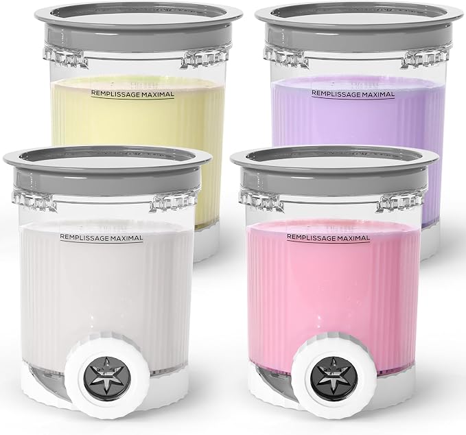 GoMaihe Ninja Swirl Compatible Containers: 4 Quart & Lids Set for Ninja NC700 and NC701 Ice Cream Maker - BPA Free - Dishwasher Safe - Image 1