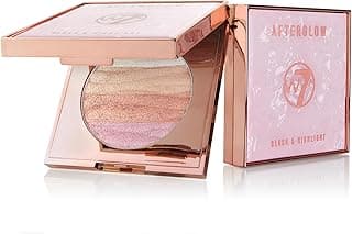 W7 Afterglow Blush & Highlighter Compact – Palette Poudre Pressée Rose & Or Effet Glow