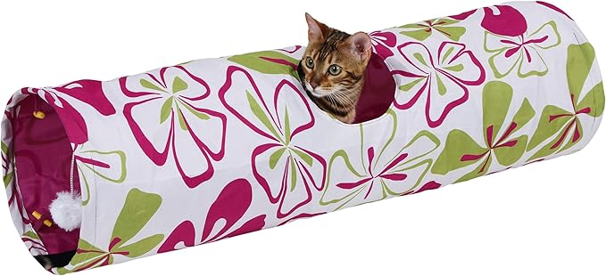 Kerbl Pet Tunnel for Cats Flower Multicolour, 90 cm, Diameter 25 cm - Image 1