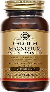 Solgar Calcium Magnésium Vitamine D3 - Os et Muscles - Fonction musculaire - Trio essentiel pour les os - Santé des os - Complément Alimentaire - Flacon de 150 comprimés - Image 1