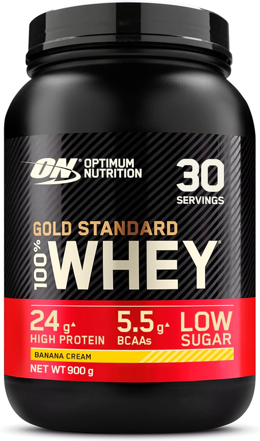 Optimum Nutrition Gold Standard 100% Whey, Protein Powder, Banana Cream Taste, 900 g, 30 Doses - Image 1