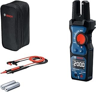 Bosch Professional Pince ampèremétrique GFM 1000-15 (True RMS, LCD inversé, mesure jusqu’à 200 A AC, détecteur de tension sans contact, compatible avec le support magnétique MH 1, 2 x 1,5 V LR06 (AA))