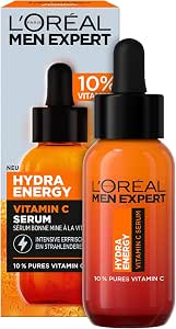 L'Oréal Men Expert Vitamin C Serum for Tired Skin for Men, Moisturizing Care for Glowing Look, Highly Dosed Face Serum for Men with 10% Pure Vitamin C, Hydra - Image 1