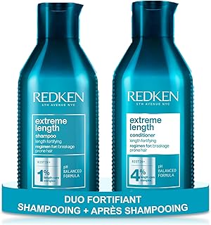 Redken, Routine Longueur pour Cheveux Fragilisés en Quête de Longueur, Renforce les Longueurs et Réduit les Fourches, Huile de Ricin, Extreme Length - Image 1