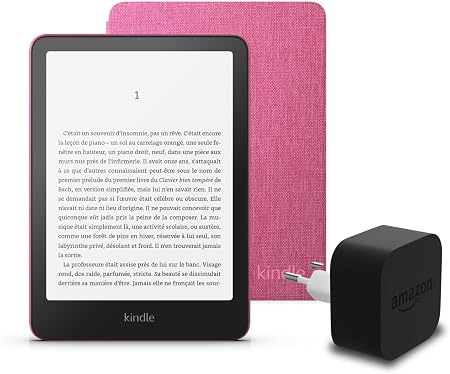 Le dernier Kindle Paperwhite (version 2024) 16 GB avec publicités, une couverture en tissu Amazon et un adaptateur secteur Amazon Powerfast 9 W. - Image 1