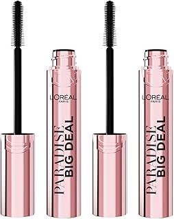 L'Oréal Paris Mascara Paradise Big Deal Noir Volume et Longueur Mascara Intense extensible Smoothfinity Formula Cross Conical Brosse - 2 Mascaras - Image 1