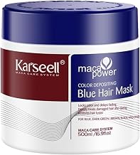 Karseell MACA CARE SYSTEM Nourishing Blue Hair Dye Mask Moisturising Repairing Anti-Frizz Enhances Blue Colour Intense Shine Dry Damaged Hair Professional Care 500ml - Image 1