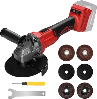 Cordless Angle Grinder Compatible with Milwaukee 18V Battery (No Battery), 650W 125mm Brushless Grinder with 2 Abrasive Discs, 2 Cutting Discs, 2 Blade Discs and Auxiliary Handle - Image 1