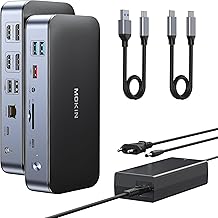 DisplayLink Docking Station pour MacBook Pro/Air, 15 en 1 DisplayLink Station d'accueil Dual Monitor, Dock USB C avec 2*HDMI, 2*DisplayPort, 2.5Gbps Ethernet, USB 3.1/3.0/2.0, SD/Micro SD pour Dell/HP - Image 1