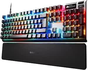 SteelSeries Apex Pro Gen 3 - HyperMagnetic Gaming Keyboard - OmniPoint 3.0 Switches - Adjustable Operation - Quick Touch/SOCD - OLED - RGB - PBT Caps - USB-C - FR Layout AZERTY - Image 1