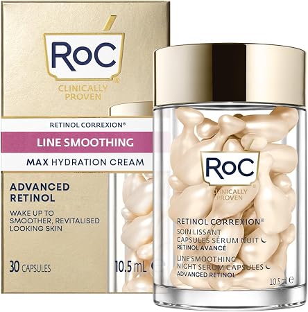 RoC - Retinol Correxion Smoothing Care Night Serum - Anti-Wrinkle and Aging - Anti-Aging - Firming Moisturizer - 30 Capsules - Image 1