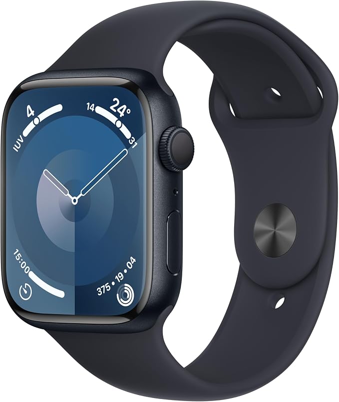 Apple Watch Series 9 (GPS, 45MM) - Midnight Alluminium Case with Midnight Sports Strap, M/L (Refurbished) - Image 1