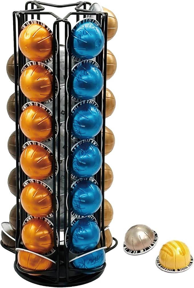 Rotating Coffee Capsule Holder for Nespresso Vertuo Vertuoline (35 Pcs), Rotating Coffee Capsule Holder (Black for 35 Pods) - Image 1