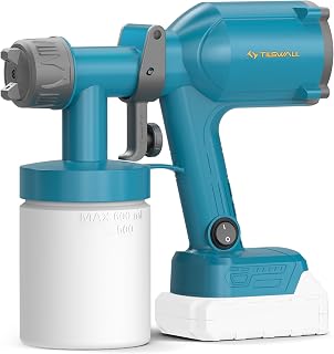 Tilswall Pistolet a Peinture Electrique sans Fil, Léger pulvérisateurs de Peinture - 600ml, 2 Buses, 3 Motifs - Compatible Piles Makita 18V (Non Incluses)- pour Murs et Meubles - Image 1