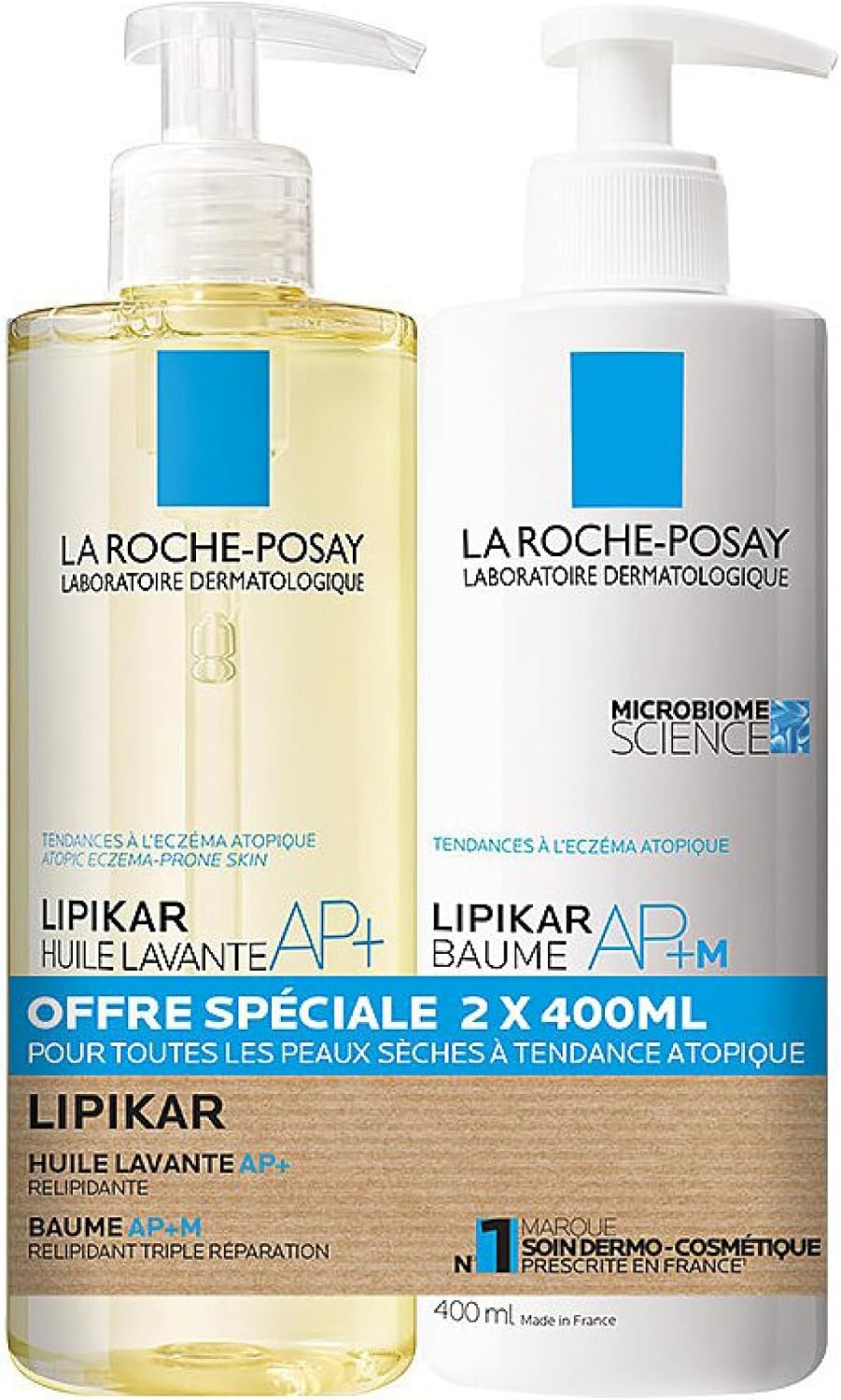 La Roche-Posay Lipikar Pack Cleansing Oil AP+ 400 ml + Relipidating Balm 400 ml - Image 1