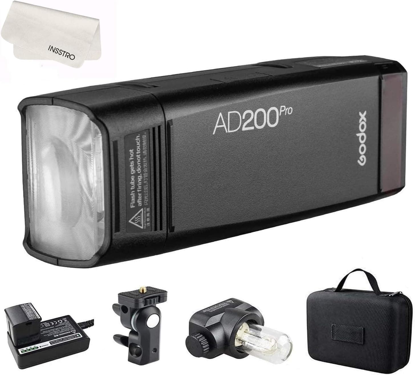 Godox AD200 Pro Protable GN60 Handheld Flash 200W TTL Wireless 2.4G 1/8000 HSS, 500 Full Power Flashes, 0.01-1.8s Recycling, for Nikon/Sony/Canon/Olympus/Panasonic/Fujifil/Pentax Cameras