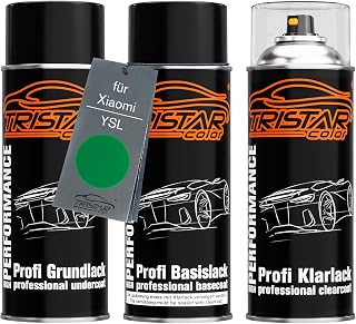 TRISTARcolor Peinture voiture Kit bombes de peinture pour Xiaomi YSL Yun Shan LV Metallic Internal Peinture de fond peinture de base vernis clair aérosol 400 ml - Image 1