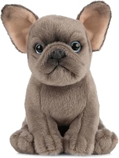 Living Nature French Bulldog Puppy, Soft and Realistic Plush Dog, Naturli Eco-Friendly Plush, 16 cm, Brown - Image 1