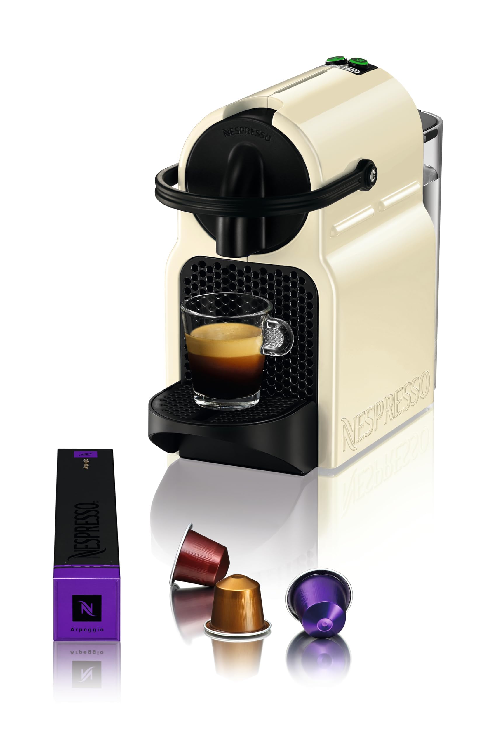 De'Longhi Nespresso Inissia EN80.CW Automatic Coffee Machine, Single Cup Capsule Machine, Welcome Set Included, Compact Design, 19 Bars, 1260 W, Vanilla Cream - Image 1