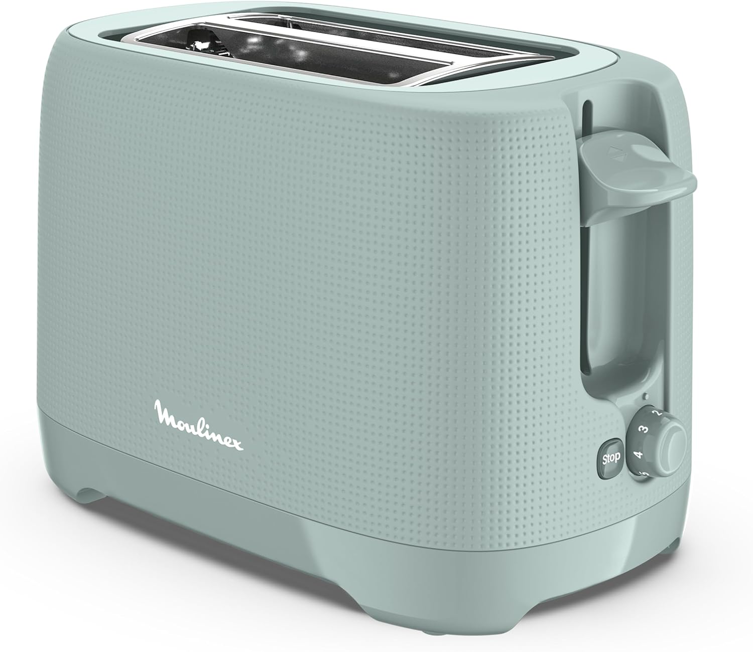 Moulinex 2 Slot Toaster - Stop Button, 7 Levels of Gilding, Heating, Extra Large Slots, Raised Handle, Removable Crumb Tray, Eucalyptus, Morning, LT2M1310 - Image 1