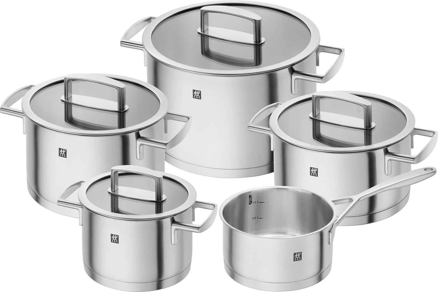 ZWILLING Cookware Set, Stainless Steel, Matt Set of 5 Saucepans - Image 1