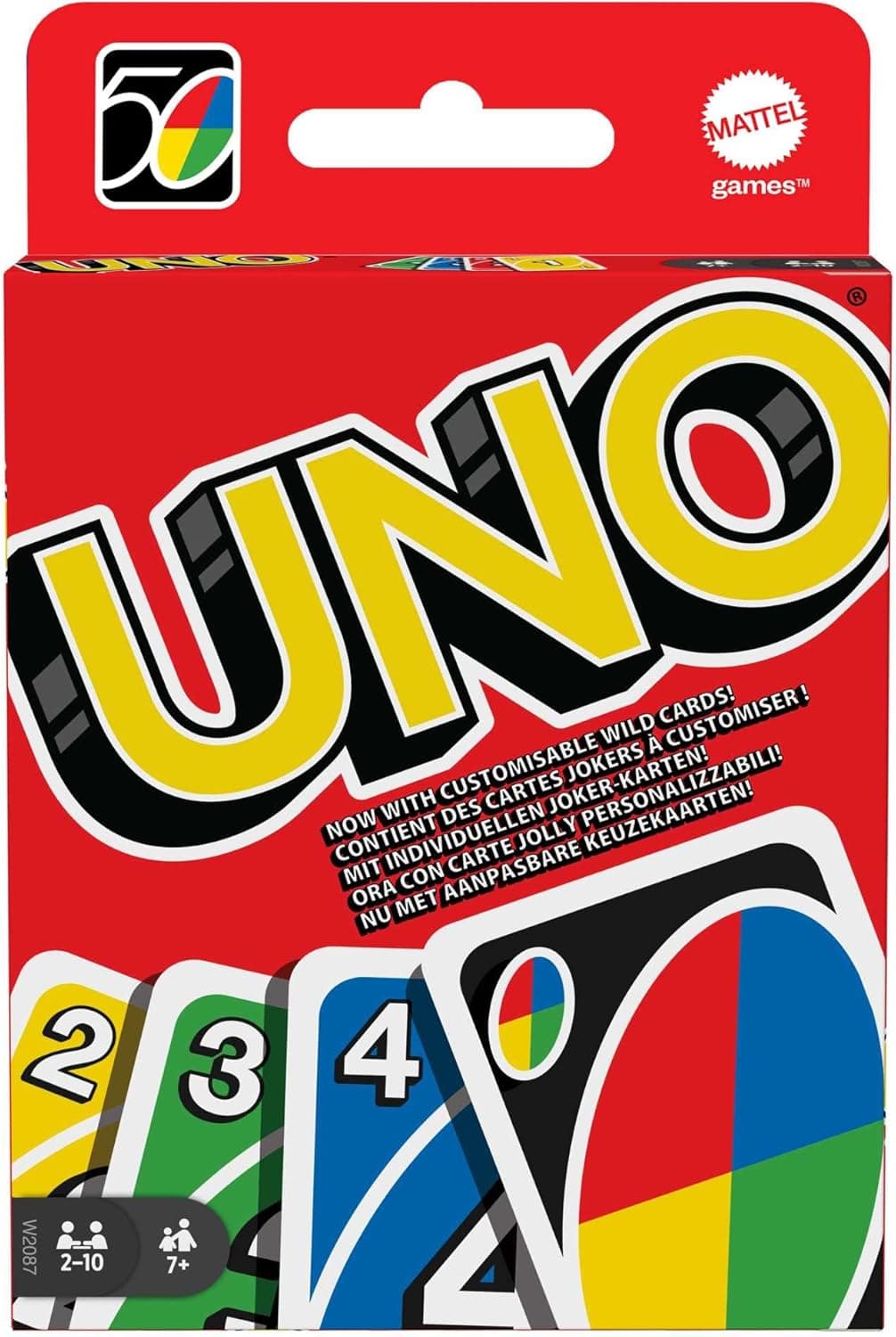 Mattel Games UNO Classique, Jeu De Cartes Familial pour Enfants Et Adultes, Jeu De Société pour Soirée Jeux en Famille Ou en Voyage, 2 À 10 Joueurs, Jouet pour Enfant de 7 Ans et Plus, W2087