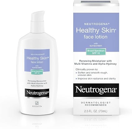 Neutrogena Skin Care Moisturizing Face Lotion with SPF 15 and Alpha-Hydroxy Acid Sunscreen, Anti-Wrinkle Treatment with Vitamins C, E and B5, Oil and Alcohol Free, 2.5 fl. oz - Image 1