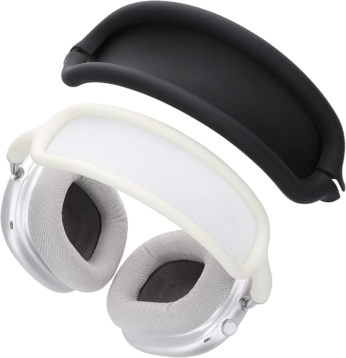 kwmobile Headband Cover Compatible with Apple Airpods Max - Silicone Protection for Headband Headphones - Black - Image 1