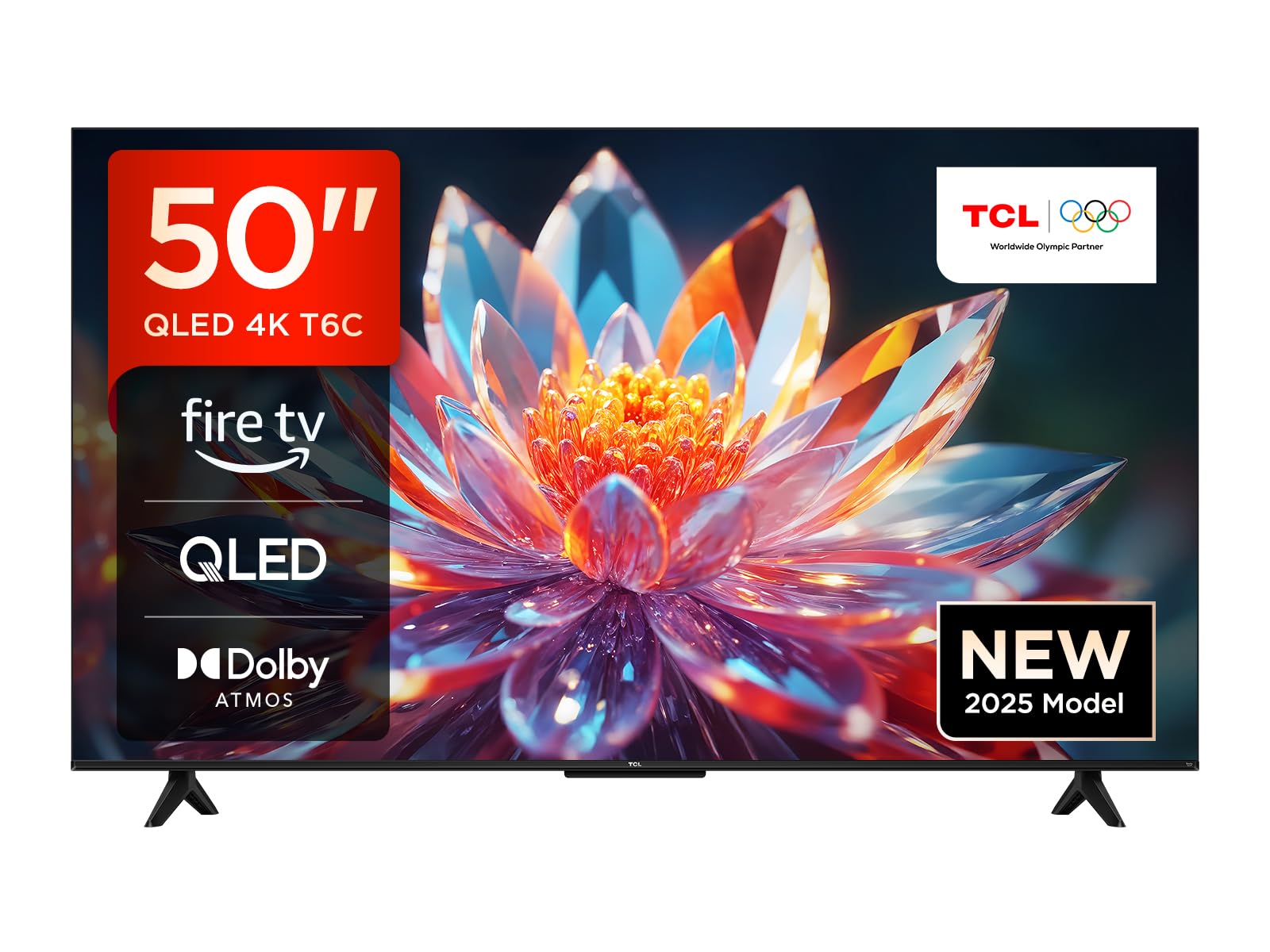 TCL 50T6C Fire TV 50 Inch QLED 4K UHD Smart TV, HDR (Multi-Format), Dolby Atmos, Motion Clarity, Game Master, Alexa Voice - Image 1