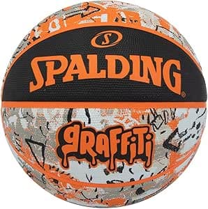 Spalding - Graffiti Series - Orange - Basketball - Size 7 - Basketball - Certified Ball - Material: Rubber - Exterior - Non-slip - Excellent Grip