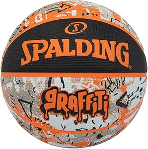 Spalding - Graffiti Series - Orange - Basketball - Size 7 - Basketball - Certified Ball - Material: Rubber - Exterior - Non-slip - Excellent Grip - Image 1