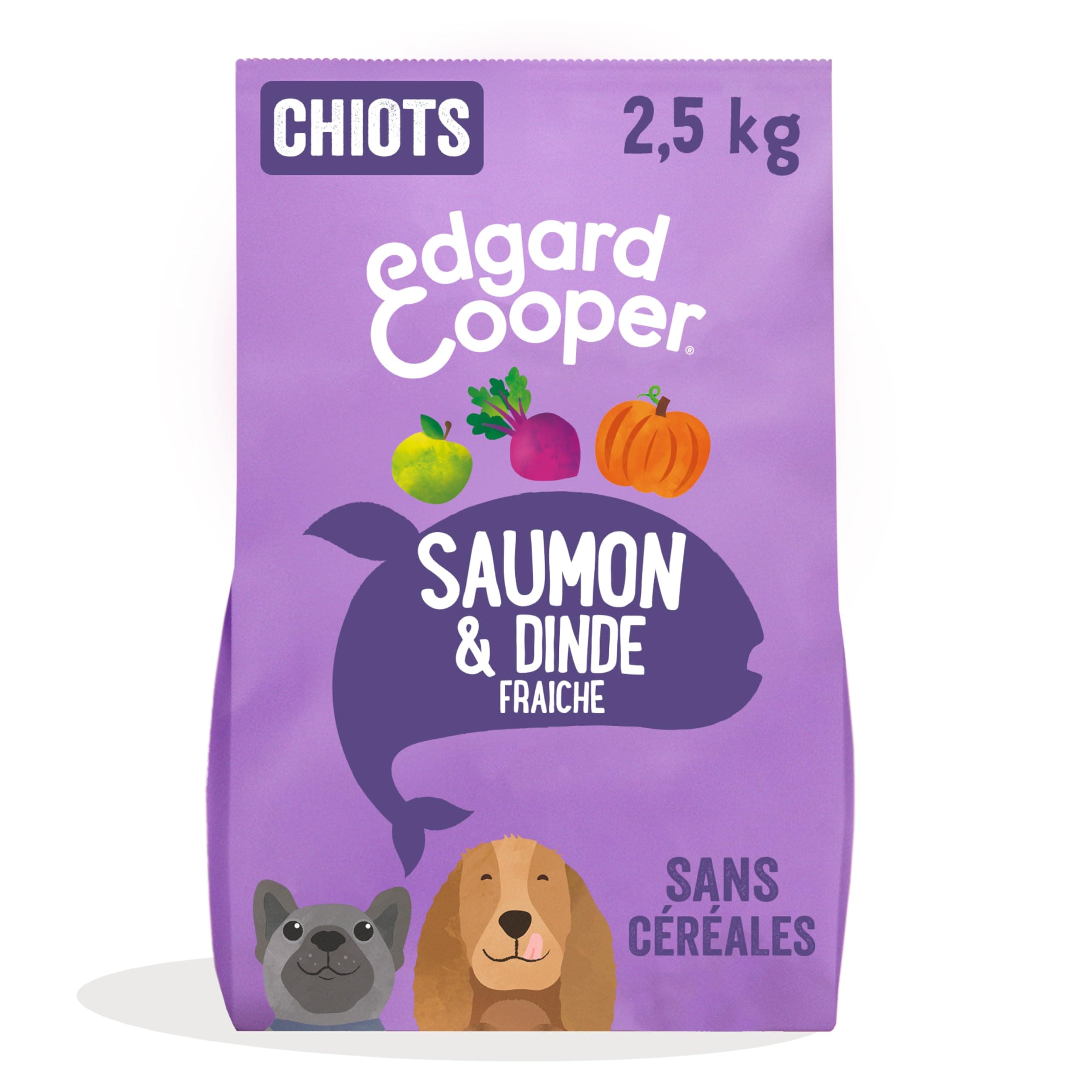 Edgard & Cooper Puppy Dry Food (Salmon & Turkey, 2.5kg), Grain Free, Fresh Meat and Fish and Quality Protein, Real Ingredients for Dogs, Hypoallergenic, No Added Sugars
