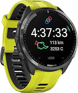 Garmin Forerunner 965 Unisex Quartz Smartwatch Black/Yellow