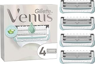 Gillette Venus + Satin Care Pour La Peau Et Les Poils Pubiens, Lot De 4 Lames De Rechange, Recharges De Rasoir AUTHENTIQUES, Barre De Protection, Lames Affutées, Rasage Doux Des Zones Intimes - Image 1
