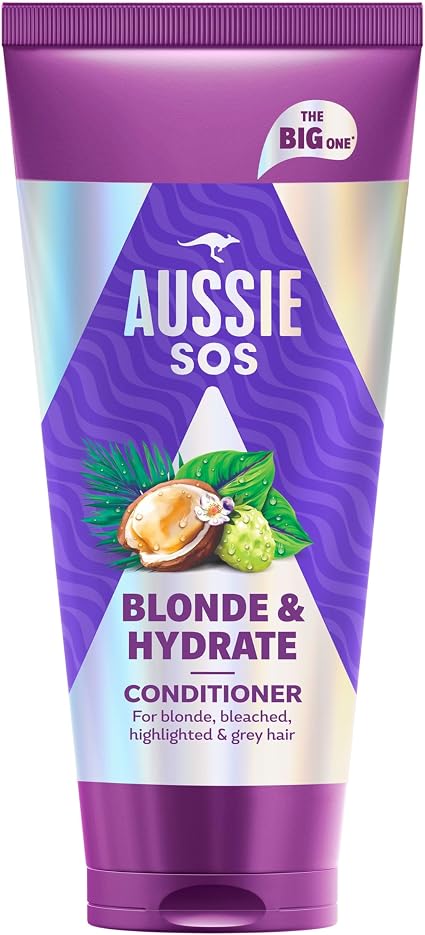 Aussie SOS Blonde Moisturizes Conditioner 350ml For Bleached, Highlighted and Grey Hair, Detangles and Softens While Moisturizing Blonde and Silver Hair Susceptible to Dryness - Image 1