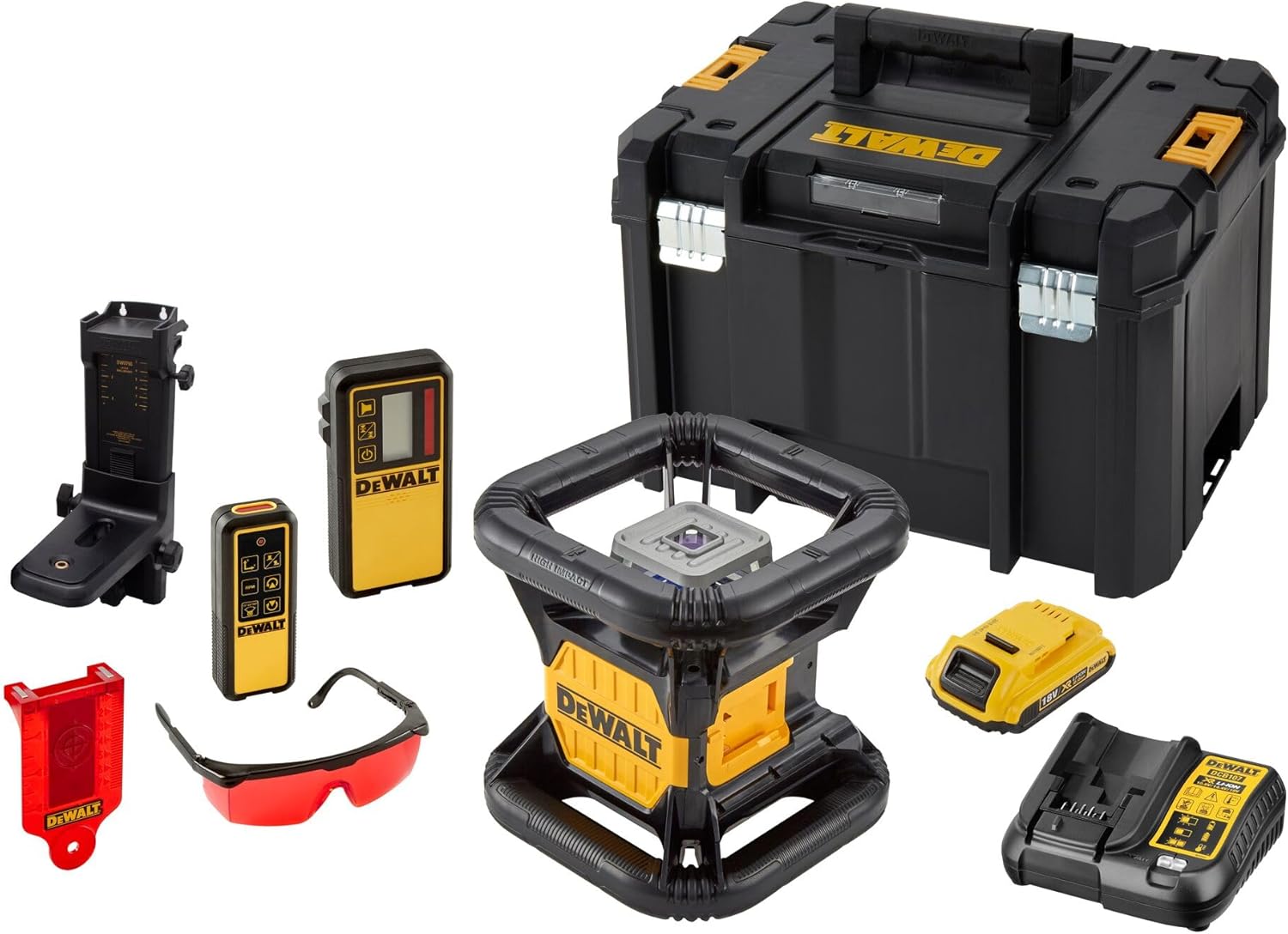 DeWalt DCE079D1R Rotary Laser Level 18V Double Slope Outdoor - Silver - Image 1