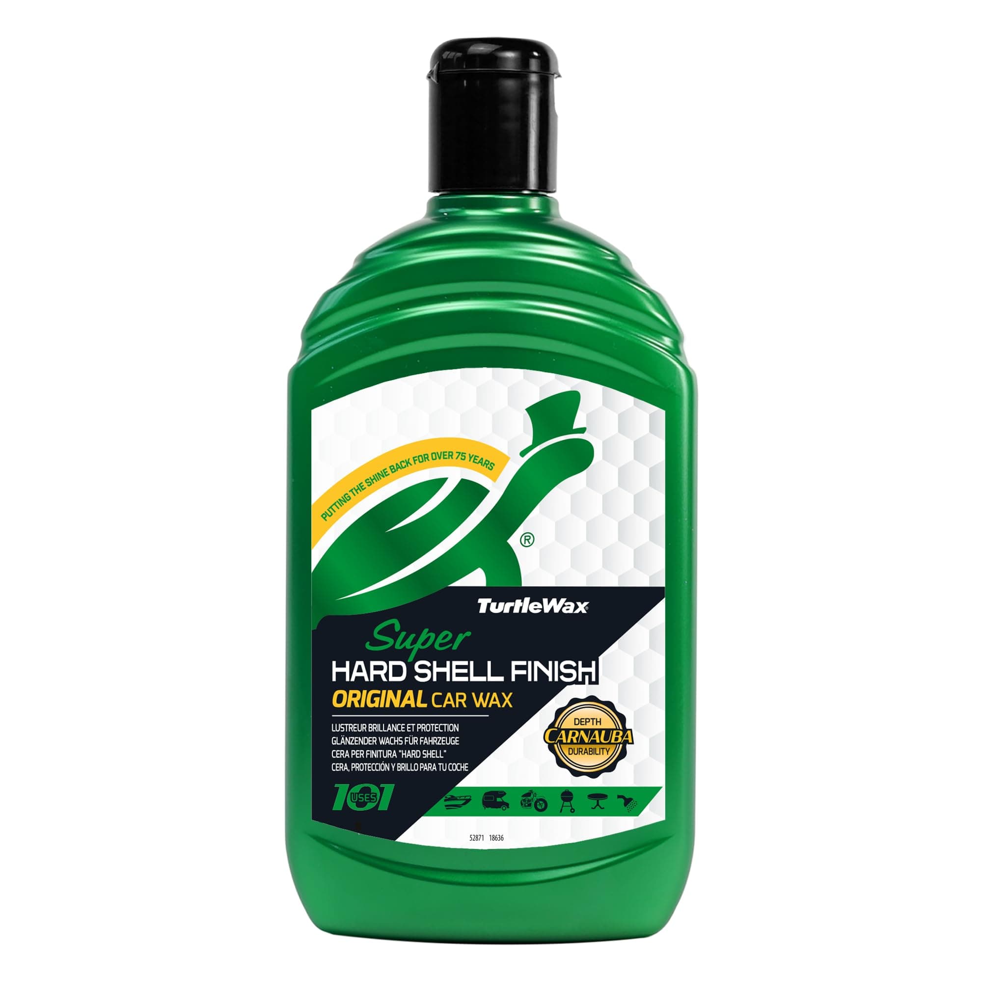 Turtle Wax Original Hard Shell Car Wax (500ml) - Provide Amazing Car Shine, Protection & Water Beads, No Scraping/Swirling with Easy Application