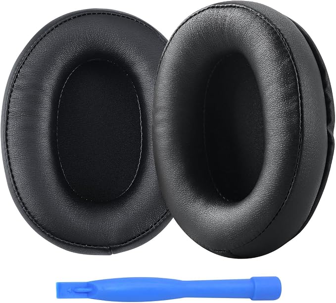 Replacement Ear Pads for HyperX Cloud Stinger/Cloud Flight/CloudX/Cloud II/Cloud III/Cloud Alpha/Cloud Core/Mix Headphones by MMOBIEL - Memory Foam and Protein PU Cushion - Black - Image 1