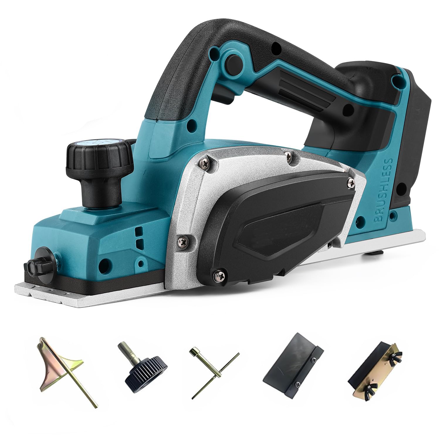 Cordless Planer Compatible with Makita 18V Battery, 3200 RPM, Planing Width 82 mm and Depth Adjustable from 0 to 2 mm, Electric Hand Planer for Woodworking and Furniture DIY - Image 1