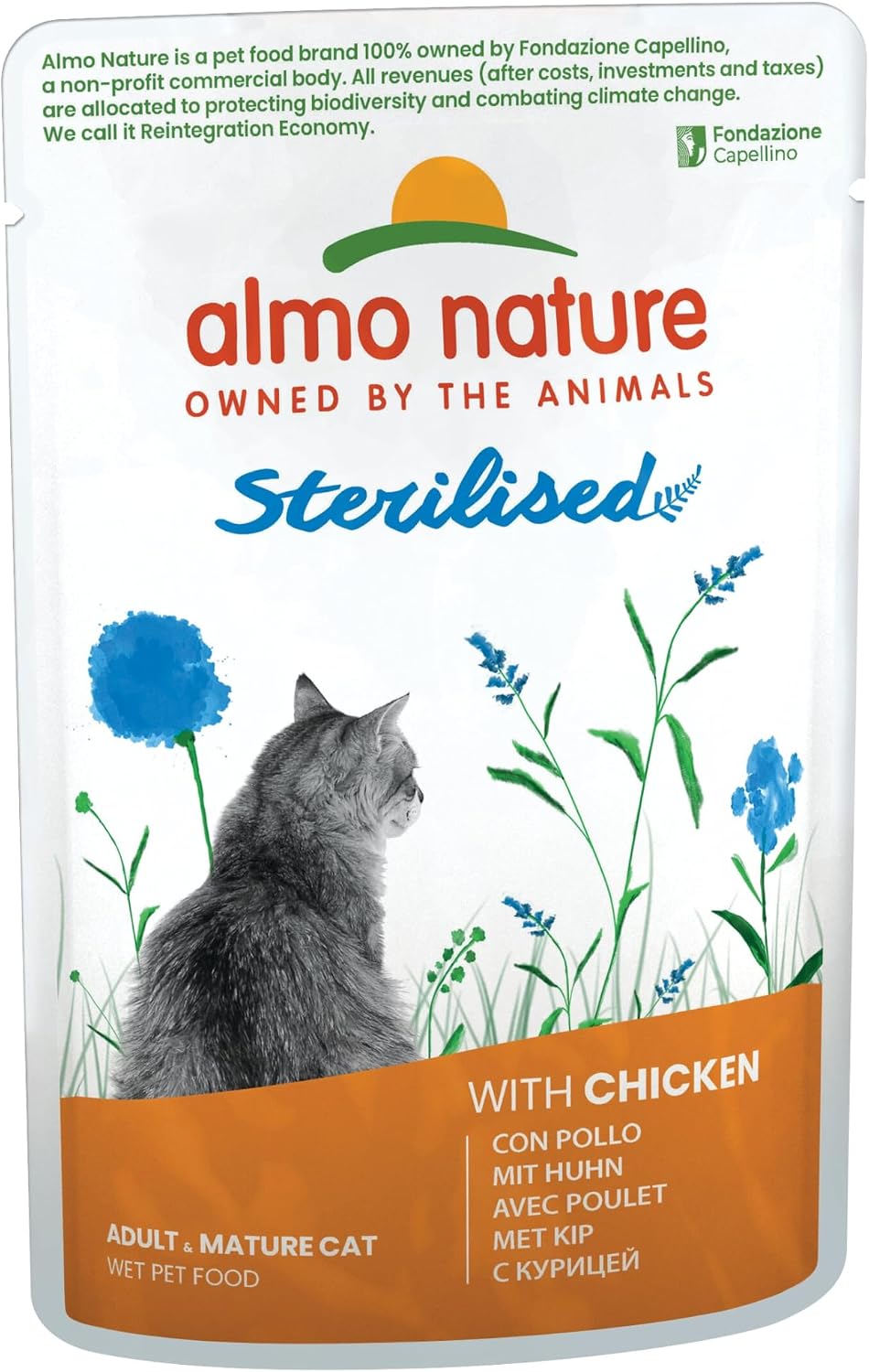 Almo Nature Functional - Sterilised - Nourriture Humide pour Chats Adultes et Matures, Stérilisés ou Peu Actifs - au Poulet - Faible Teneur en Matières Grasses, Hydratant - 70g (Lot de 30) - Image 1