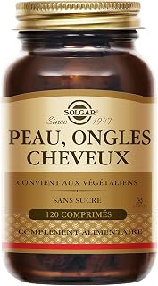 Solgar Peau, Ongles, Cheveux - Beauté - Nutriments essentiels : Zinc, Vitamine C, Acides Aminés, Cuivre - Forme Brevetée de MSM - Complément Alimentaire - Flacon de 120 comprimés - Image 1