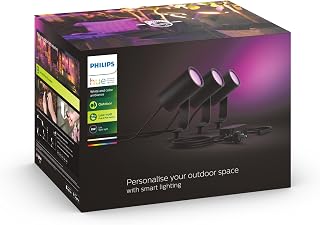 Philips Hue White & Color Ambiance spot extérieur LED LILY - Kit 3 Spots 8W - Anthracite, Éclairage extérieur compatible avec Alexa, Google Assistant et Apple Homekit - Image 1