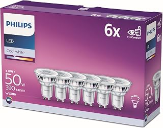 LED Classic LED Bulb, 50W Equivalent, GU10, Pack of 6, Neutral White (4000 Kelvin) 390 Lumens, Reflector - Image 1
